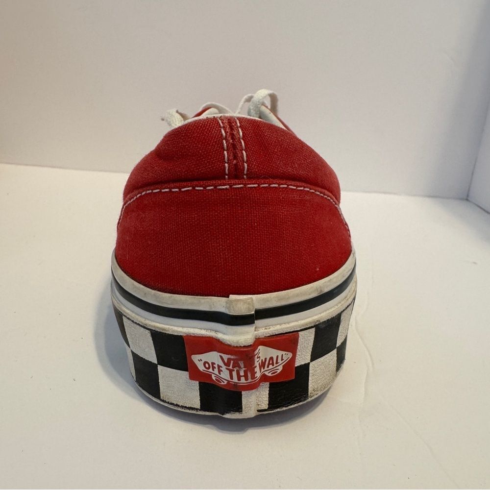 Vans Red Canvas Checkerboard Heel Sneakers Size 10 Men / 11.5 Women - Picture 14 of 16
